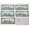 Image 2 : LOT OF 5 - UNC / SEQ 1967 CENTENNIAL ONE DOLLAR BILLS