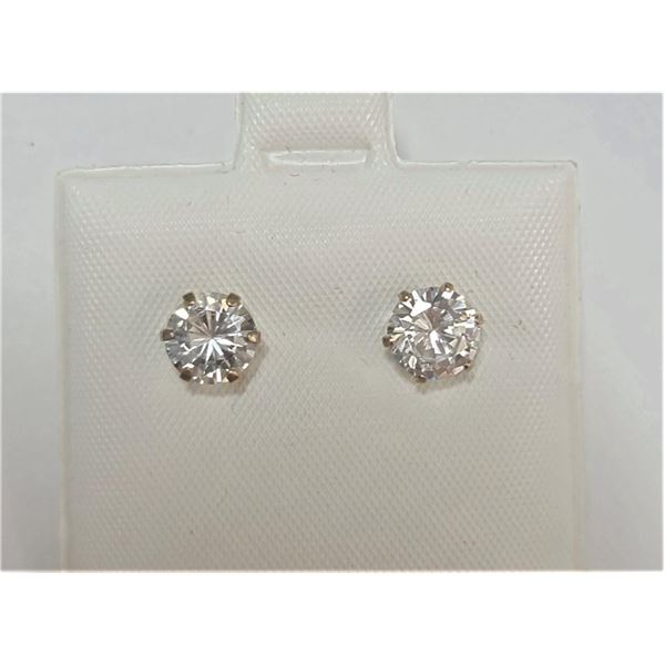 $120 10K  Cz 6.5Mm Earrings
