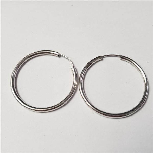 $80 Silver 35Mm Hoop Earrings