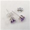 Image 2 : $150 Silver Amethyst(0.8ct) Earrings
