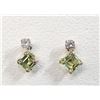 Image 1 : $400 10K  Peridot(0.4ct) Diamond(0.06ct) Earrings
