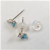 Image 2 : $500 10K  Blue Topaz(0.44ct) Diamond(0.06ct) Earrings