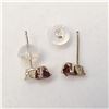 Image 2 : $400 10K  Garnet(0.44ct) Diamond(0.06ct) Earrings