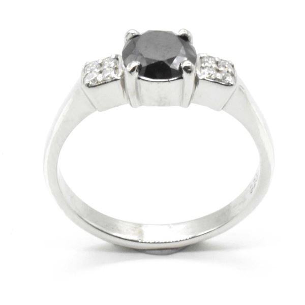 Silver Moissanite (Round 7 Mm)(1.45ct) Ring