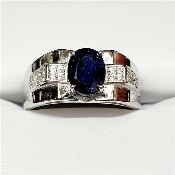 $330 Silver Sapphire(3ct) Ring