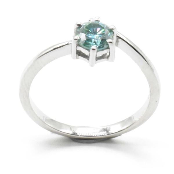 Silver Moissanite (Round 6 Mm)(0.7ct) Ring