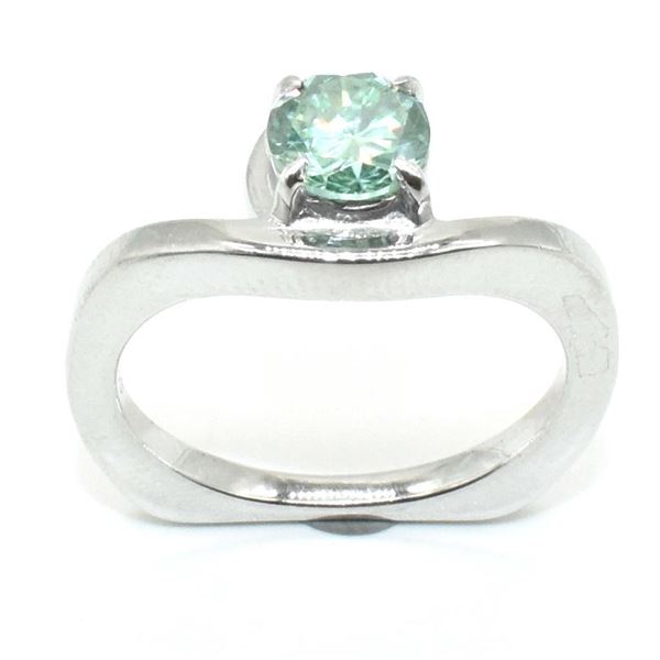 Silver Moissanite ( Round 5.50 Mm)(0.8ct) Ring