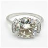 Image 3 : Silver Moissanite (Round 10.50 & 1.5 Mm)(3.85ct) Ring
