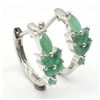 Image 1 : Silver Emerald (1.3ct) Earrings