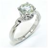 Image 2 : Silver Moissanite (Round 7.5 & 1.5 Mm)(1.75ct) Ring