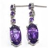 Image 1 : Silver Amethyst(9.65ct) Earrings
