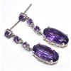 Image 3 : Silver Amethyst(9.65ct) Earrings