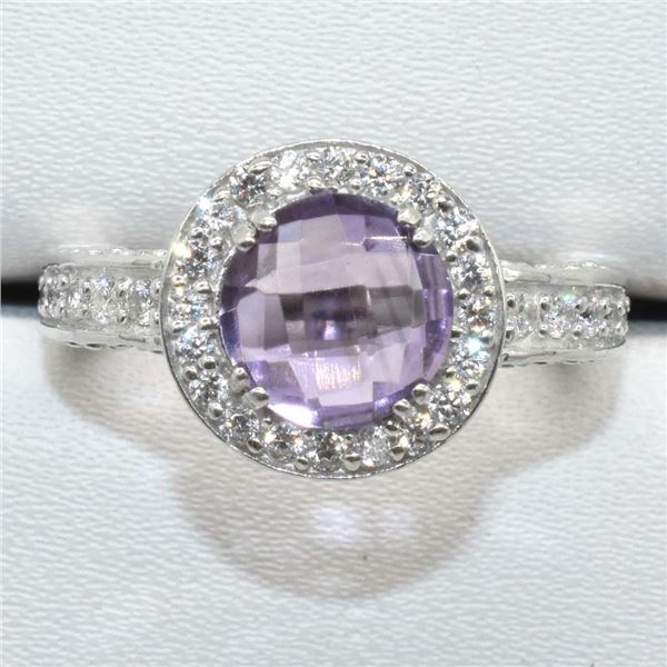 Silver Amethyst Cz(2.05ct) Ring