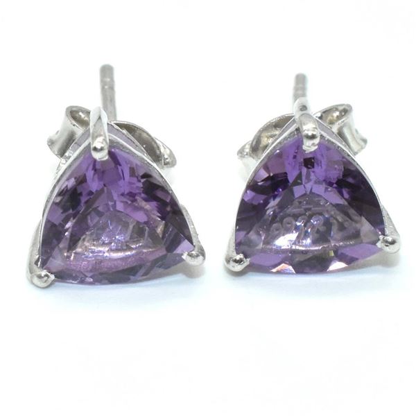 Silver Amethyst(2.1ct) Earrings