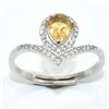 Image 2 : Silver Citrine Cz(1.8ct) Ring