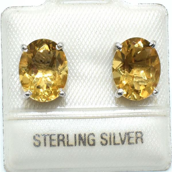 Silver Citrine(2.9ct) Earrings
