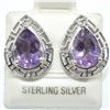 Image 1 : Silver Amethyst(3.4ct) Earrings