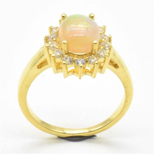 Gold plated Sil Opal Cz(1.5ct) Ring