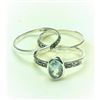 Image 1 : $120 Silver Blue Topaz And Marcasite 3 Ring  Set