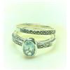 Image 2 : $120 Silver Blue Topaz And Marcasite 3 Ring  Set