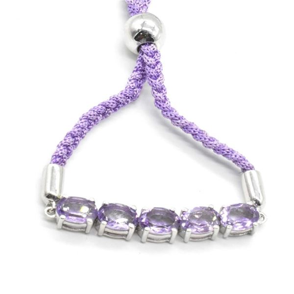 Silver Amethyst(4.65ct) Bracelet