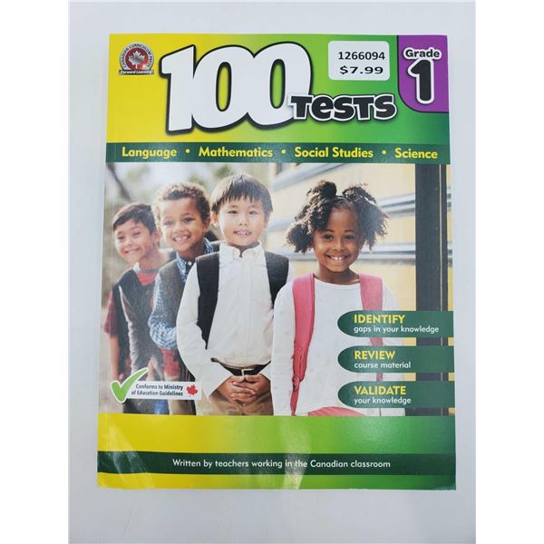 100 Tests for Grade 1 Work Book