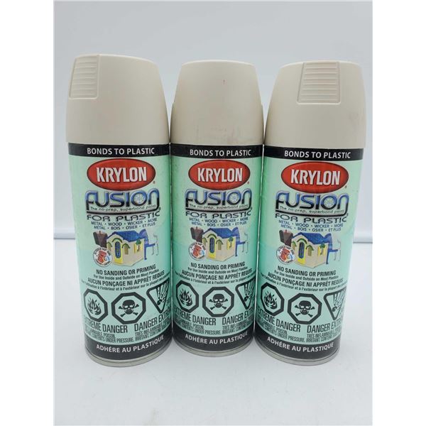 Krylon Fusion Spray Paint-Satin Almond (3x)