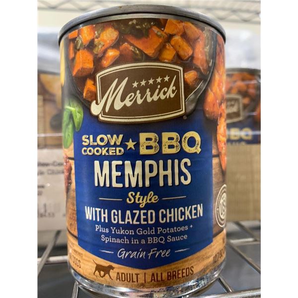Merrick Premium slow cooked Memphis BBQ adult dog food 12.7 oz can
