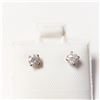 Image 1 : 14K White Gold Diamond (0.34Ct,I1-3,F-G) Earrings(~weight 0.51g), Made in Canada, Appraised Retail $