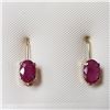 Image 1 : 14K Yellow Gold Ruby(1.1ct) Earrings  (~weight 0.85g), Made in Canada, Appraised Retail $1000