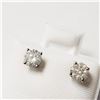 Image 3 : 14K White Gold Diamond (0.72Ct,I2-3,G-H) Earrings (~weight 0.79g), Made in Canada, Appraised Retail 
