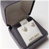 Image 5 : 14K White Gold Diamond (0.2Ct,I1-2,F-G) 2In1 With Mother Of Pearl Earrings  (~weight 0.53g), Made in