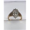 Image 1 : Ladies 14Kt Gold Multi Stone cluster Diamond Solitaire .38 Carat Cluster Round Cut Top Hallmarked ri