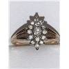 Image 2 : Ladies 14Kt Gold Multi Stone cluster Diamond Solitaire .38 Carat Cluster Round Cut Top Hallmarked ri