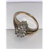 Image 4 : Ladies 14Kt Gold Multi Stone cluster Diamond Solitaire .38 Carat Cluster Round Cut Top Hallmarked ri