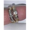 Image 2 : Ladies White & Yellow 14K Gold two ring .93 Carat Diamond wedding set with engagement ring with matc