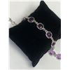 Image 1 : Ladies .925 Silver Tennis Style Bracelet set with 10.8 Carats of Amethyst Stones Bracelet NEW
