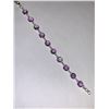 Image 3 : Ladies .925 Silver Tennis Style Bracelet set with 10.8 Carats of Amethyst Stones Bracelet NEW