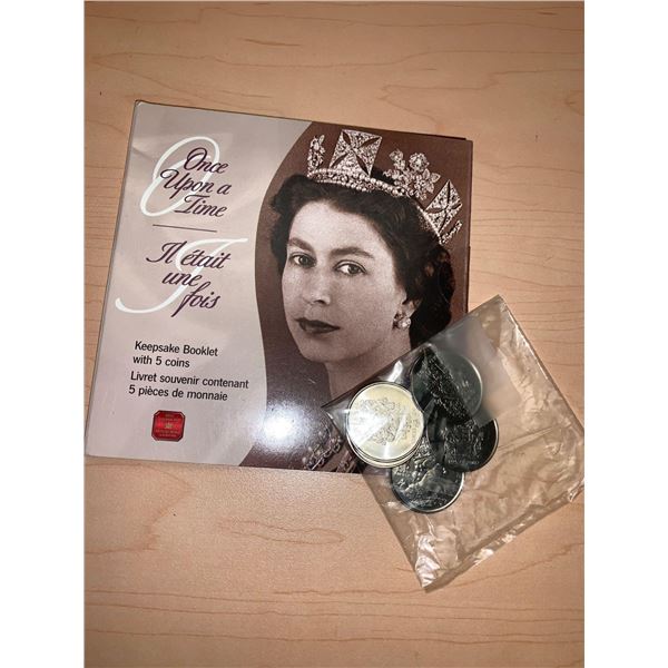 Royal Canada Mint Issued Queen elizabeth Gold Jubilee Commemorative 5 x .25 Coin Set