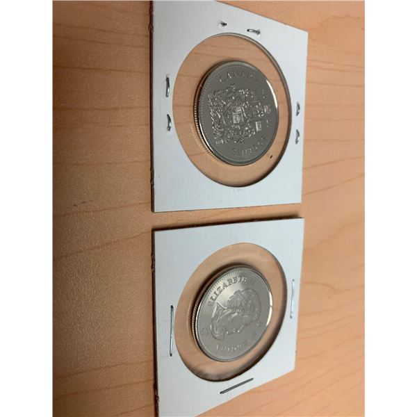 Set of 2 NEW 2021 Canada .50 Cent Coins New uncirculated