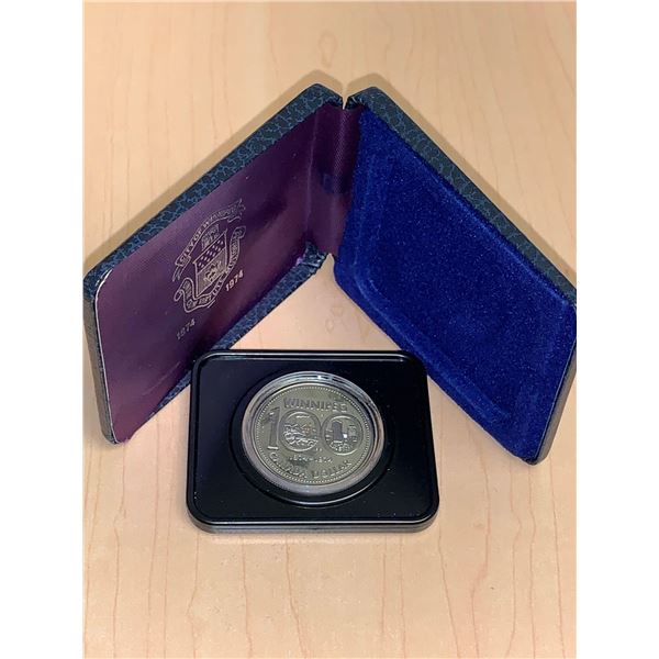 Royal Canada Mint Winnipeg 100 year 1874-1974 Cased one dollar coin
