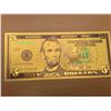 Image 2 : Set of 3 USA Gold Foil Commemorative Bills $5, $10 & $20