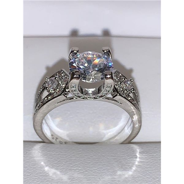 Ladies floating 1.0 Carat Brilliant Cut Solitaire Jeff Cooper Styled Engagement ring size 7