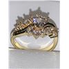 Image 1 : Ladies 14K GP Solitaire & Cluster Top Anniversary ring size 7