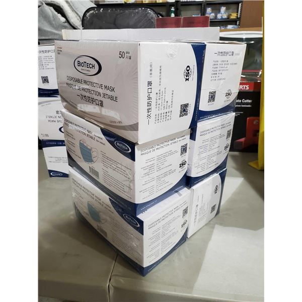 BioTech Disposable Protective 3Ply Face Masks 50/box 6 boxes