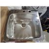 Image 2 : *NEW* Wessan Stainless Steel Single bowl drop-in sink.  20 ½” x 20” (52 cm x 51 cm). Centre-rear was