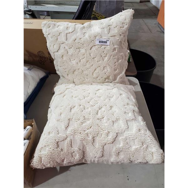 *NEW* Beige Textured Throw Pillows with - Washable Pillow Covers  18"x18"