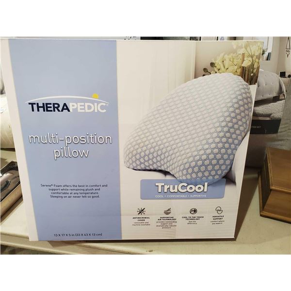 *NEW* Therapedic Mulit Position Pillow with Tru Cool Technology 13x17x5"
