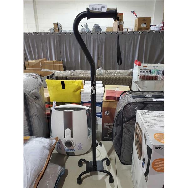 *NEW* Hugo - Adjustable Height Derby Handle Cane with Reflective Strap, Ebony