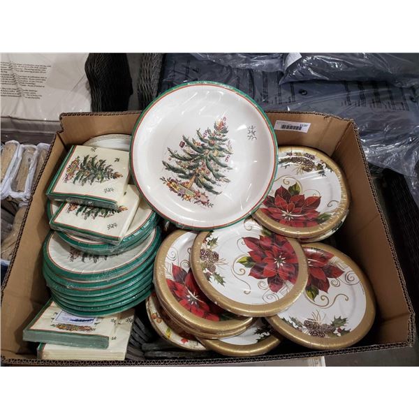 *NEW* Box Lot of Disposable Plates & Napkins - Dinner Plates, Sandwich Plates, Napkins in Variouls H